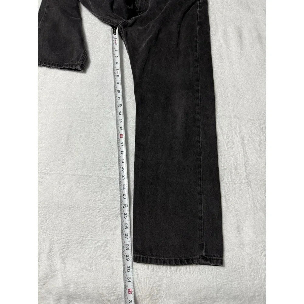 Levis 505 Jeans Mens 37x29 Black Regular Straight Mid Rise‎ Dark Wash